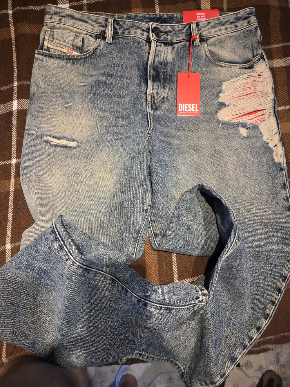 Diesel Distressed Light Blue Denim Jeans
